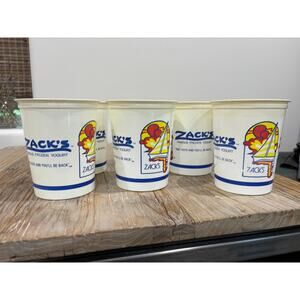 Vintage Zack’s Famous Frozen Yogurt Paper Cups 1980s Solo Cups  (Set of five 5)